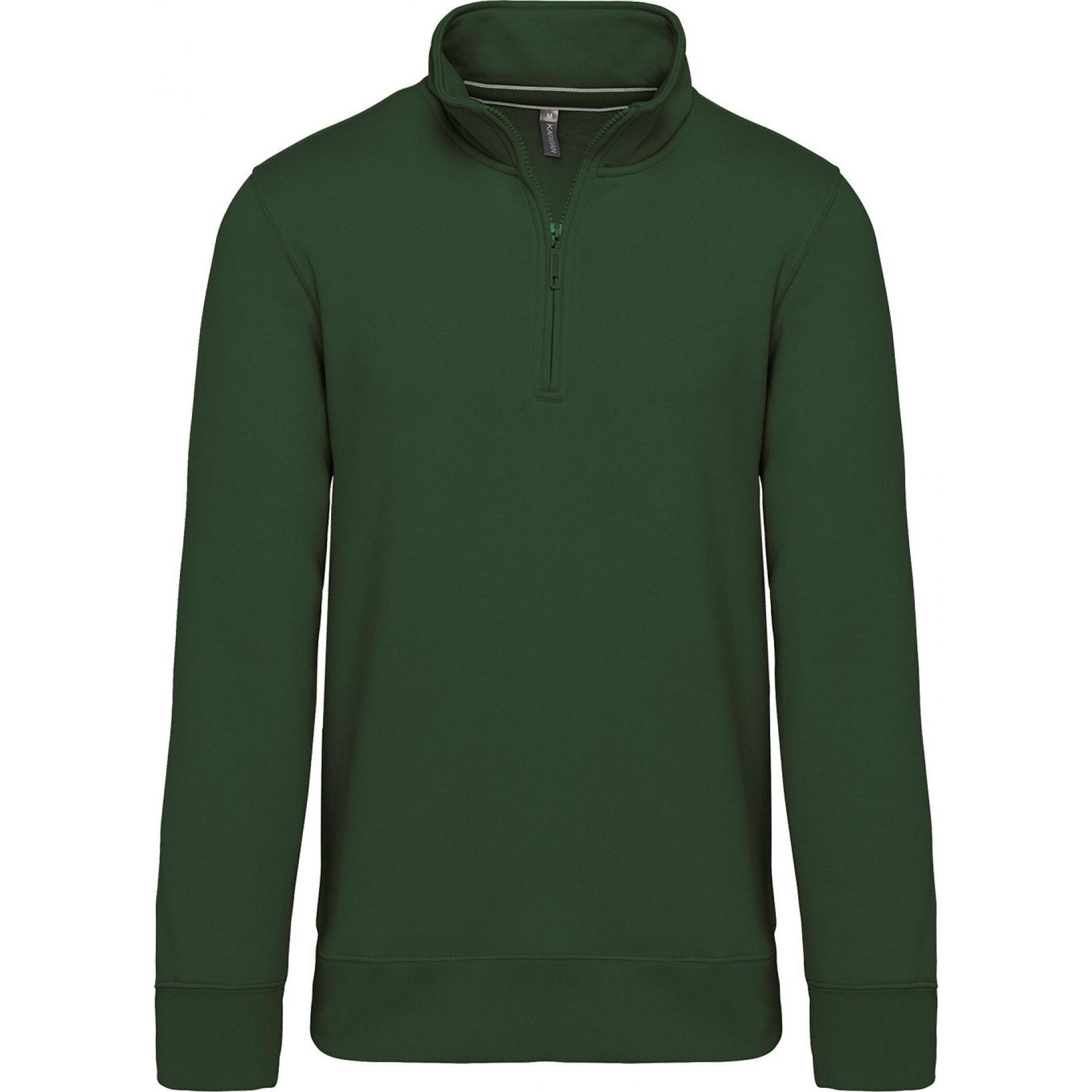 Kariban, Herren, Pullover, Sweatshirt mit Reissverschlusskragen, Grün, (XXL)