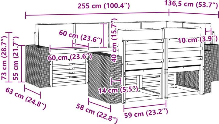 Produktbild vidaXL Outdoor-Sofa