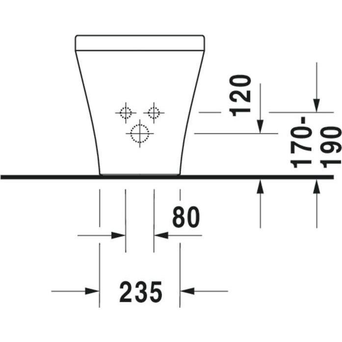 Thumbnail - Duravit, Toilette + Bidet, Stand-Bidet DURASTYLE m ÜL HLB 370x630mm 1 Hahnloch weiss WG