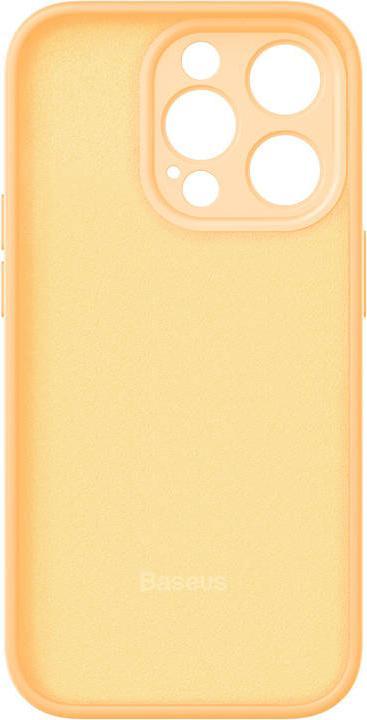 Actual product image Baseus Liquid Silica Gel Case for iPhone 14 Pro Max (Sunglow)+ tempered glass + cleaning kit (Apple iPhone 14 Pro Max)