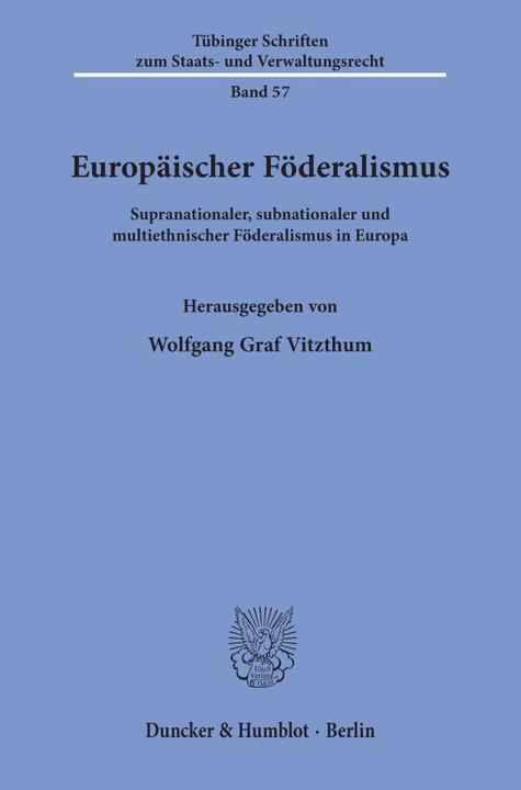 Produktbild Europäischer Föderalismus (Deutsch, Wolfgang Graf Vitzthum, 2000)