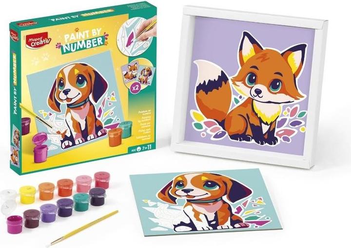 Produktbild Maped Kreativ-Set Malen nach Zahlen Hund + Fuchs
