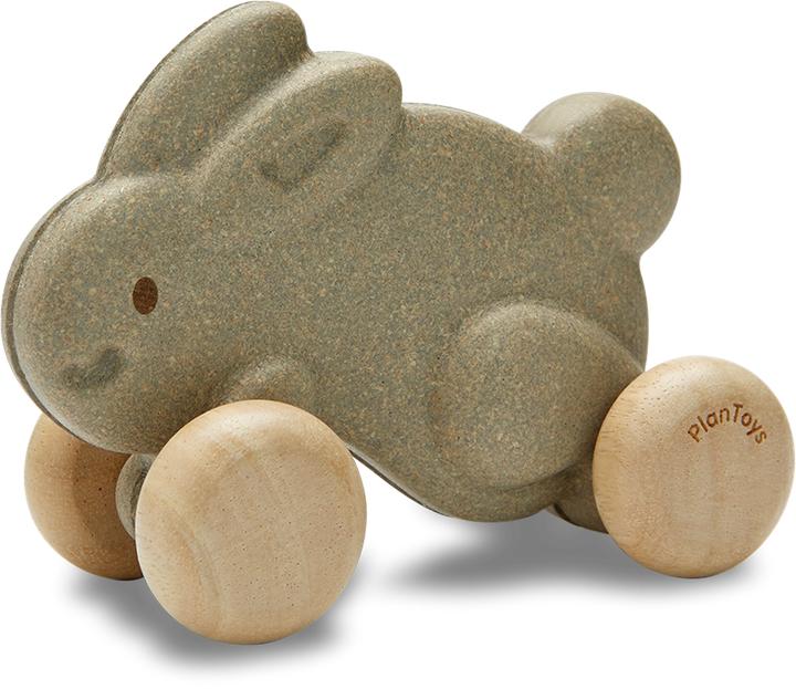 Immagine prodotto Plantoys houten konijn op wielen grijs