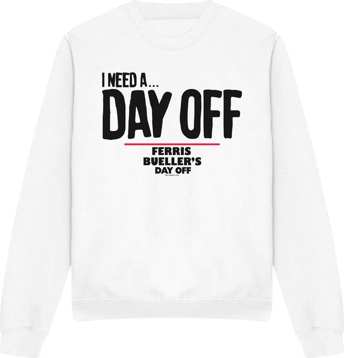 Actual product image Ferris Bueller´s Day Off Unisex Adult Ferris Bueller Needs A Day Off Sweatshirt (XL)