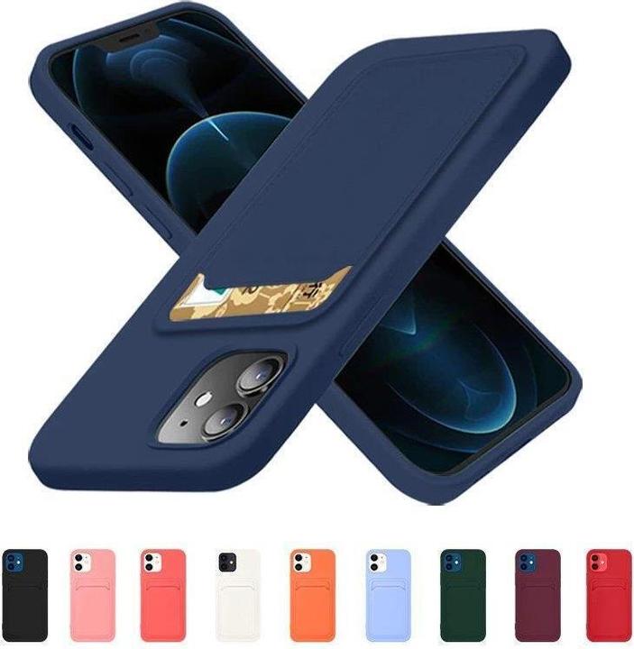 Produktbild Hurtel Kartenetui Silikon Wallet Case mit Kartenfach Dokumenten für Samsung Galaxy S22+ (S22 Plus) Schwarz (Samsung Galaxy S22+)