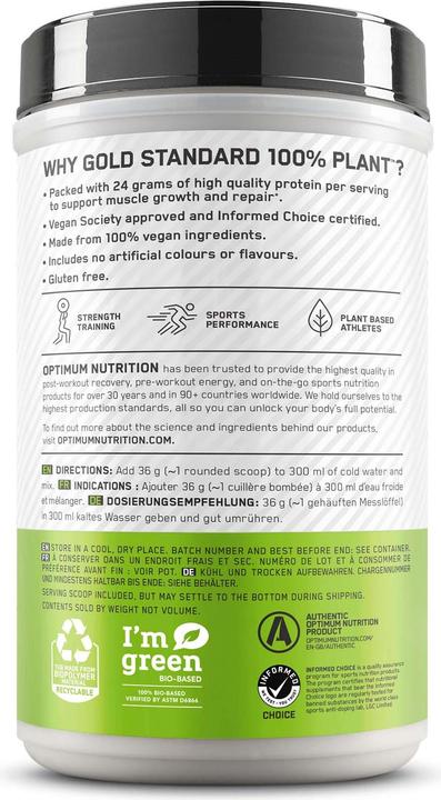 Produktbild Optimum Nutrition Gold Standard 100% Plant (684g Dose) (Schokolade, 1 Stk., 684 g)