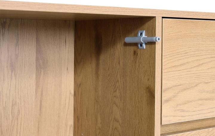 Actual product image Swisshandel24 Sideboard HWC-J78, chest of drawers highboard drawer, MDF soft-close 86x160x40cm oak look (86 x 160 x 40 cm)