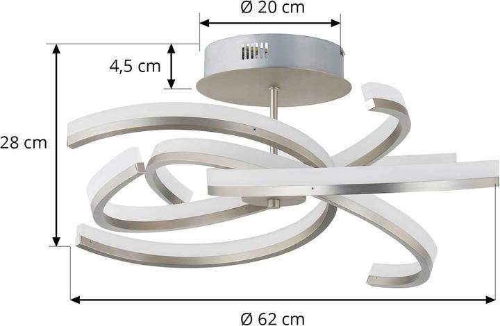 Produktbild Lindby Divalis LED-Deckenlampe, stepdim, nickel (2320 lm)
