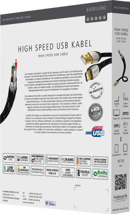 Actual product image Inakustik Excellence High Speed USB Cable (0.50 m, USB 2.0)