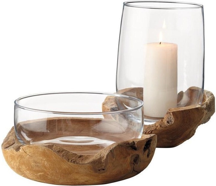 Produktbild Leonardo Windlicht Terra mit Teaksockel (2 x, 23 x 23 x 23 cm)