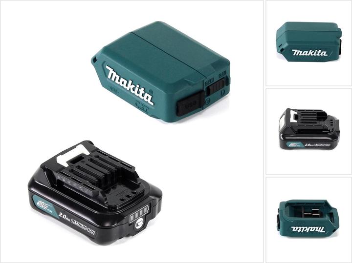 Produktbild Makita DEAADP08 A1 USB Adapter für 10,8V-12V Akkus + 2,0 Ah Akku ( 197396-9 ) (12 V)