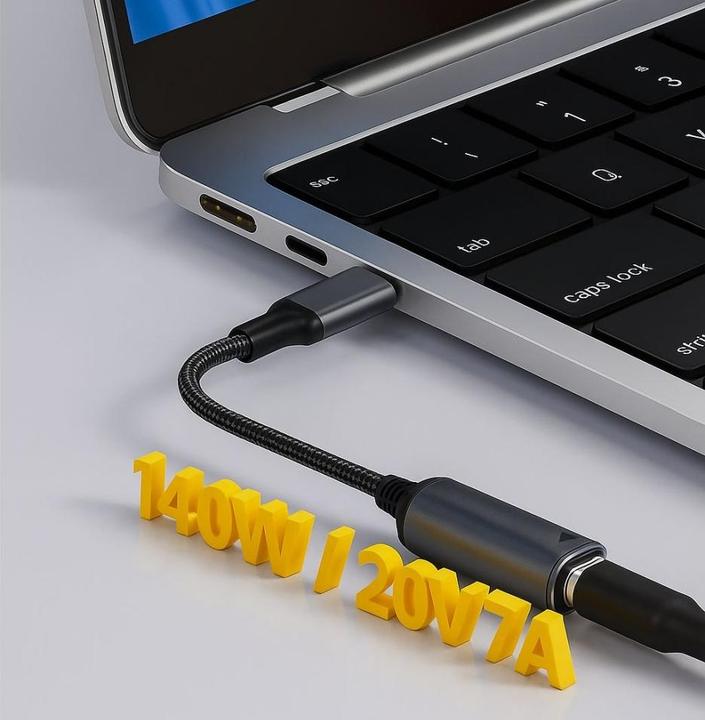Actual product image PowerGuard DC Barrel Round Plug 5.5 x 2.5mm to USB-C Charge Adapter 140W (140 W)