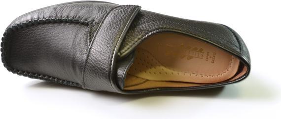 Immagine prodotto Stile Di Vita Mocassin En Cuir Graine Avec Velcro, Talon Compense (38)