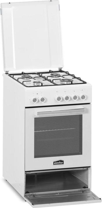 Simfer Cooker 5405SERBB Hob type Gas, Oven type Electric, Baltas, Plotis 50 cm, Electronic ignition
