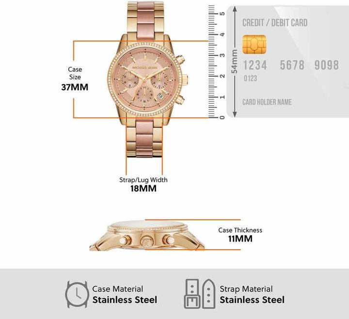 Actual product image Michael Kors Bryant (Analogue wristwatch, Chronograph, 37 mm)