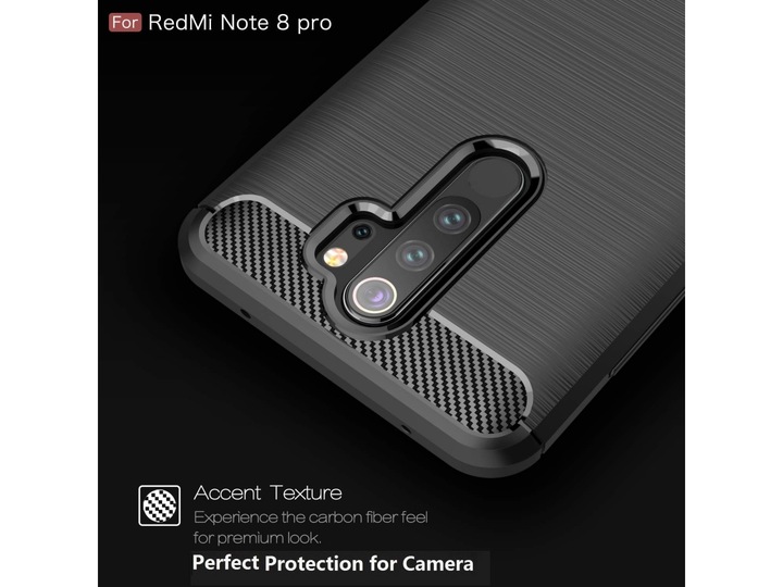 Actual product image Screenguard Xiaomi Redmi Note 8 Pro Cover Carbon Brushed Soft TPU (Xiaomi Redmi Note 8 Pro)