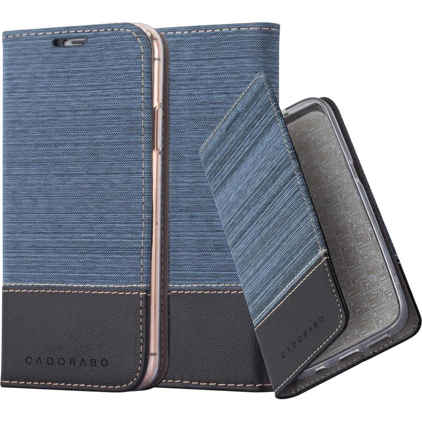 Cadorabo Jeans Book Hülle (Apple iPhone 13 Pro Max), Smartphone Hülle, Blau