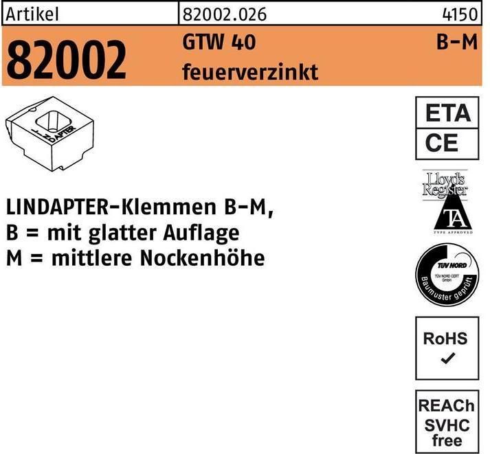 Actual product image Lindapter Clamps R 82002 GTW 40 MM 10 / 5.0 hot-dip galvanised