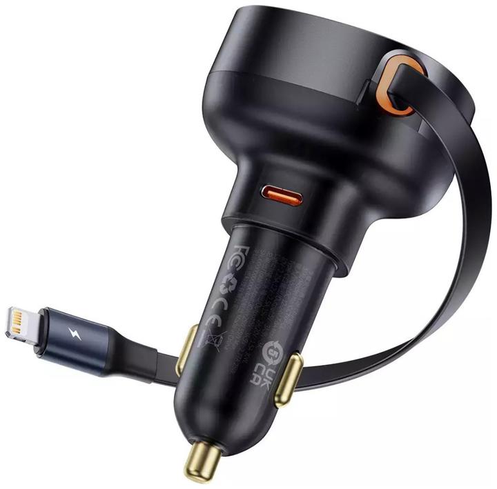 Produktbild Baseus Enjoyment Pro USB-C (weiblich) / Lightning (männlich) 60W Autoladegerät - Schwarz