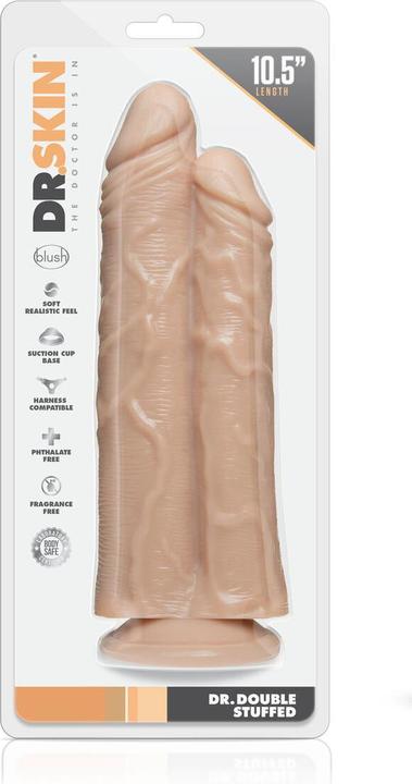 Actual product image Blush Dr. Skin â Double Trouble â Dildo with double shaft 26.6 cm â vanilla