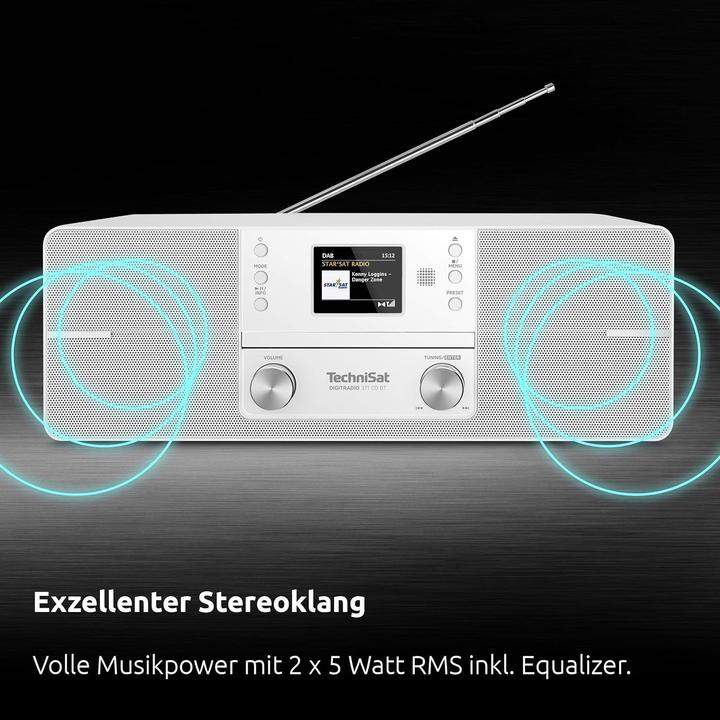 Produktbild TechniSat Grotuvas DIGITRADIO 371 CD BT (balta, DAB, FM, CD, Bluetooth) (DAB, DAB+, FM, Bluetooth)