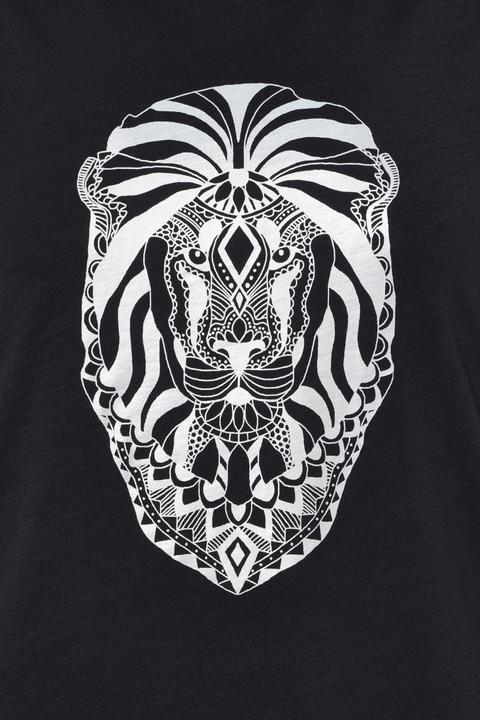 Produktbild Ulla Popken T-Shirt, Tiermotiv, Oversized, V-Ausschnitt, Halbarm (46, 48)