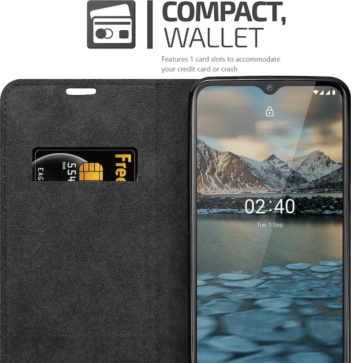 Actual product image Cadorabo Book Invisible Magnet Cover (Nokia 2.4)