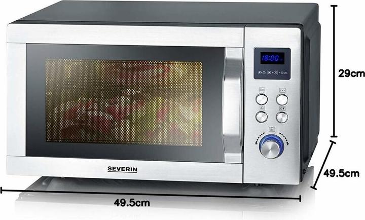 Image du produit Severin Microwave w/ceramic plate 900 watts 25 l - Steel (29070) (25 l)