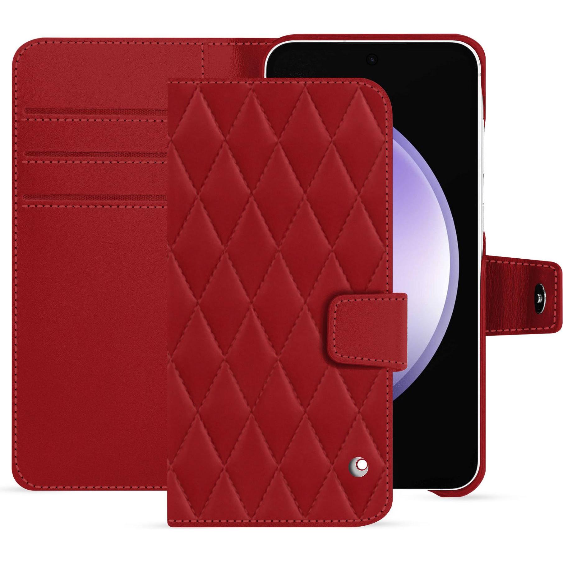 Noreve Lederschutzhülle Samsung Galaxy S23 FE (Samsung Galaxy S23 FE), Smartphone Hülle, Rot