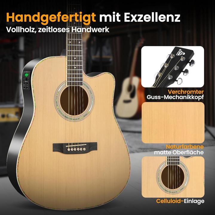 Actual product image Pyle Acoustic Electric Guitar and Amplifier Set (Acoustic guitar set, Back and sides: lime wood, Fingerboard: Synthetic wood, Top: spruce wood)