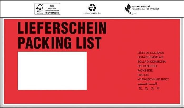 Transpak Buste per documenti Trans-pak standard 240 x 118 mm DIN lungo