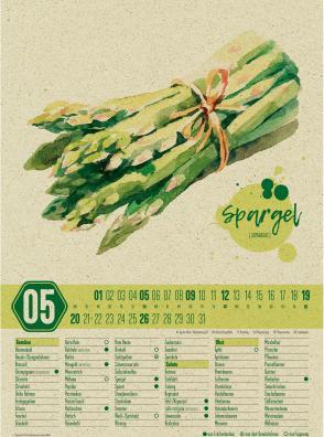 Produktbild Saisonkalender - Obst & Gemüse - Graspapier-Kalender 2024 (33 x 45 cm)