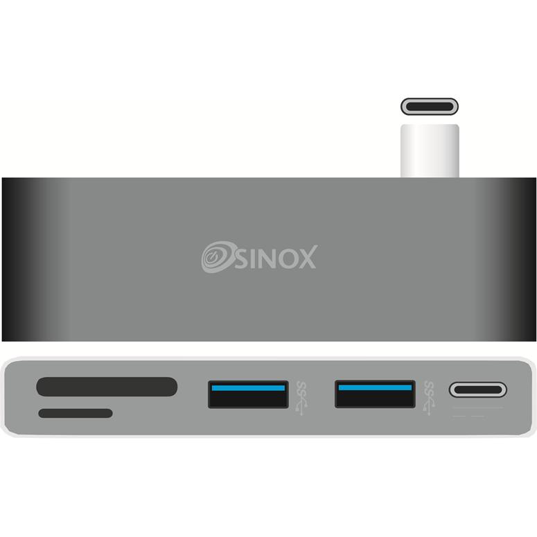 Sinox iMedia USB C Hub, Aluminium, Data + Video Adapter