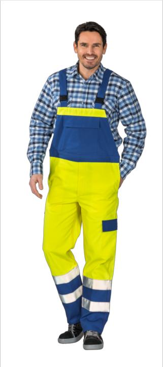 Produktbild Planam unisex Warnschutz-Latzhose MAJOR PROTECT warngelb, kornblau Grösse 64 (64, 64)