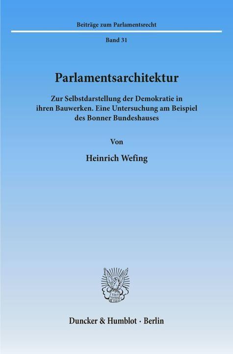 Produktbild Parlamentsarchitektur (Deutsch, Heinrich Wefing, 1995)
