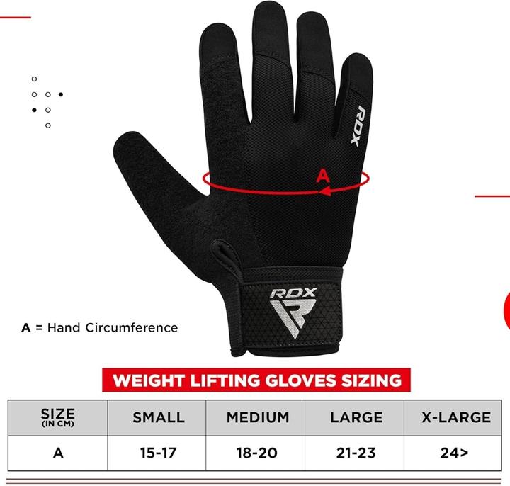 Image du produit Rdx Gants de musculation W1 – Gants entiers (S)