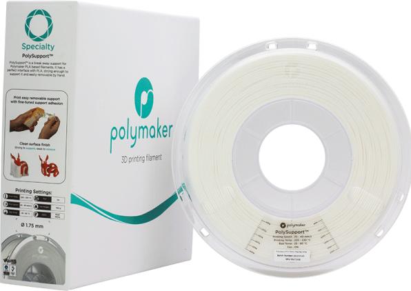 Actual product image Polymaker 70188 - Filament - PolySupport Peel off - 750 g (PolySupport, 1.75 mm, 750 g, White)