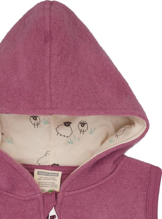 Actual product image loud + proud Babys & Kinder Wollfleece-Weste mit Kapuze (80)