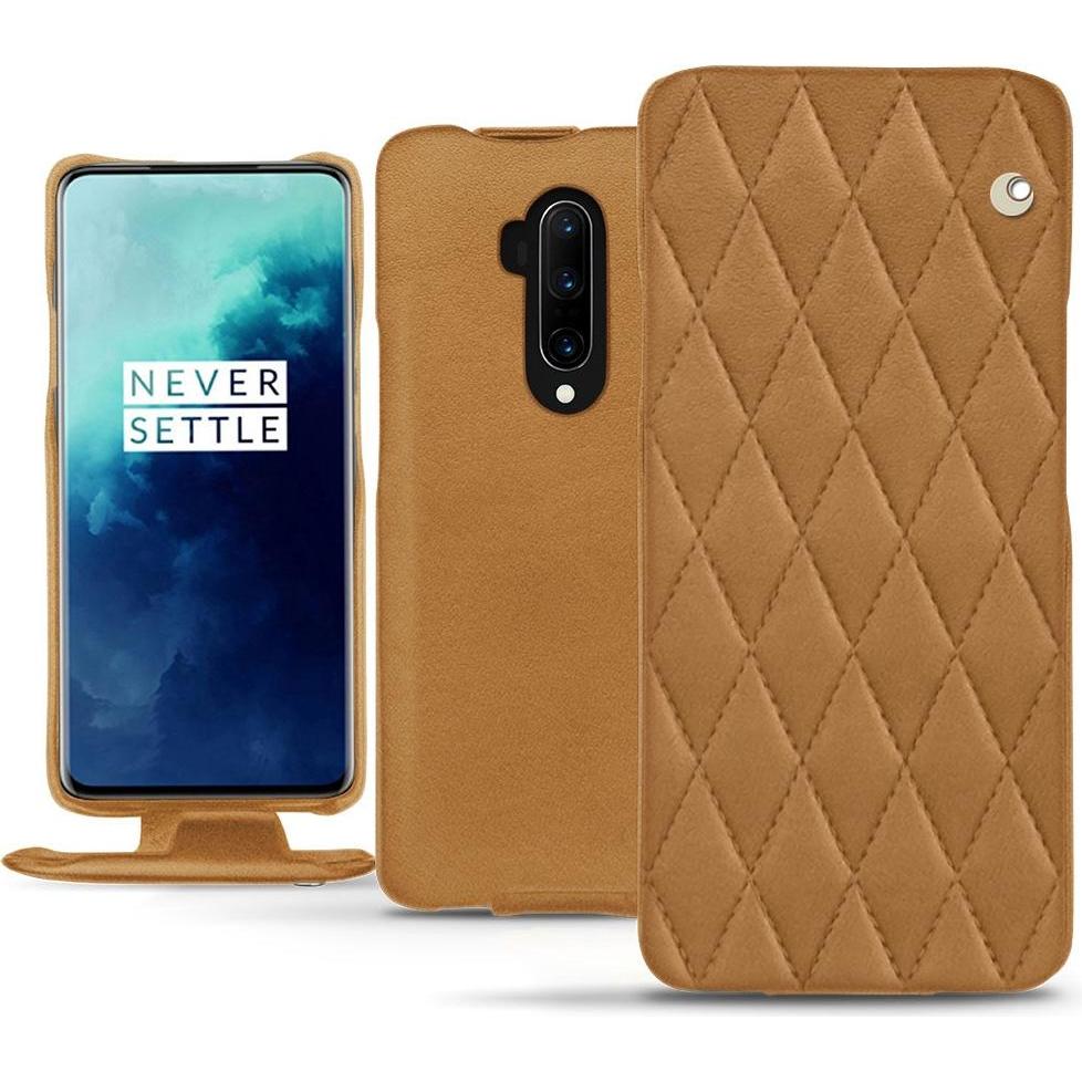 Noreve Lederschutzhülle vertikal (OnePlus 7T Pro), Smartphone Hülle, Braun
