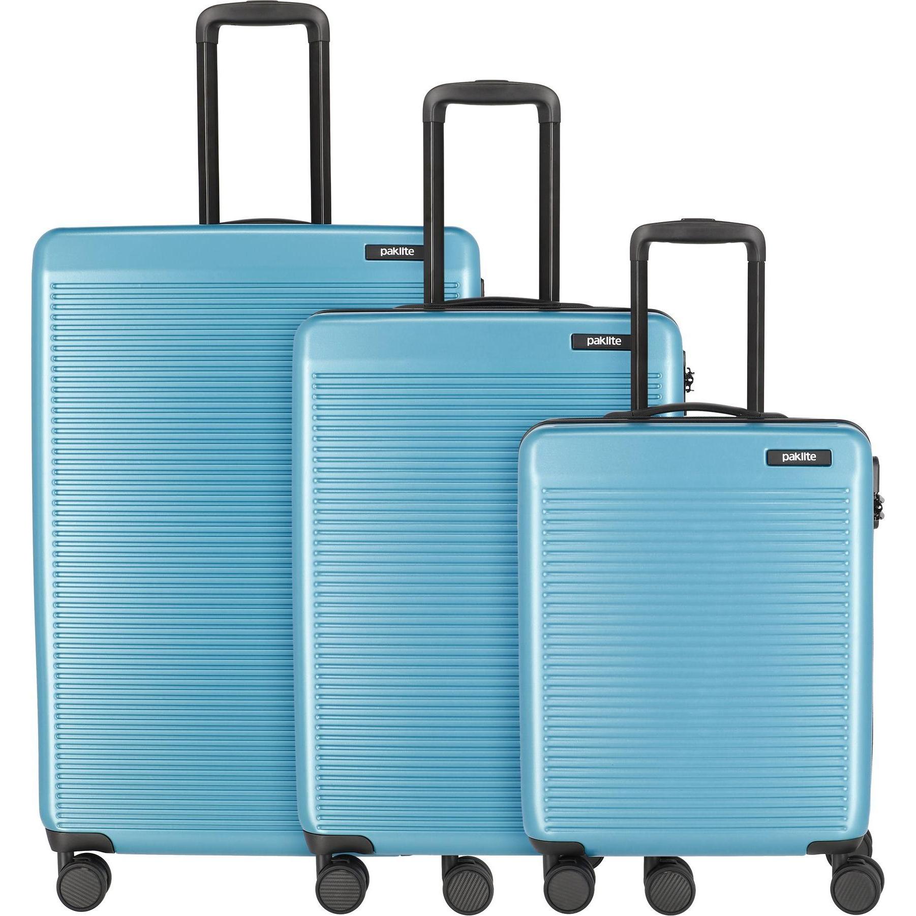 Paklite, Koffer, Sienna 4 Rollen Kofferset 3-teilig, Blau, (205 l, XL (ab 115l))