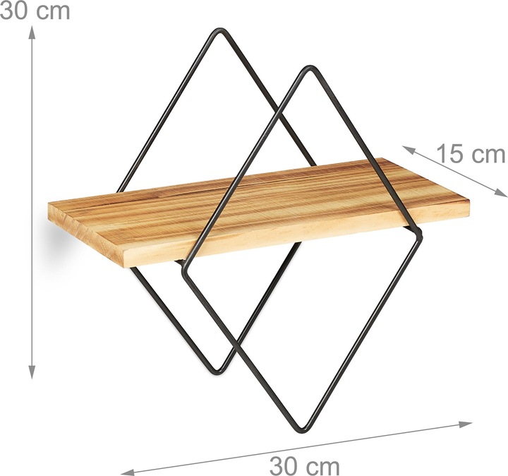 Actual product image Relaxdays Floating wall shelf (30 x 15 x 30 cm)