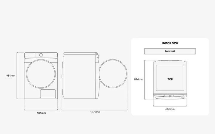 Actual product image Samsung DV16DG8600BVU3 (Left)