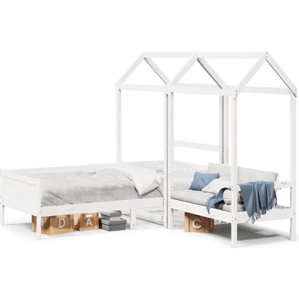 VidaXL, Bett, Tagesbett und Bank mit Dach (90 x 190 cm)