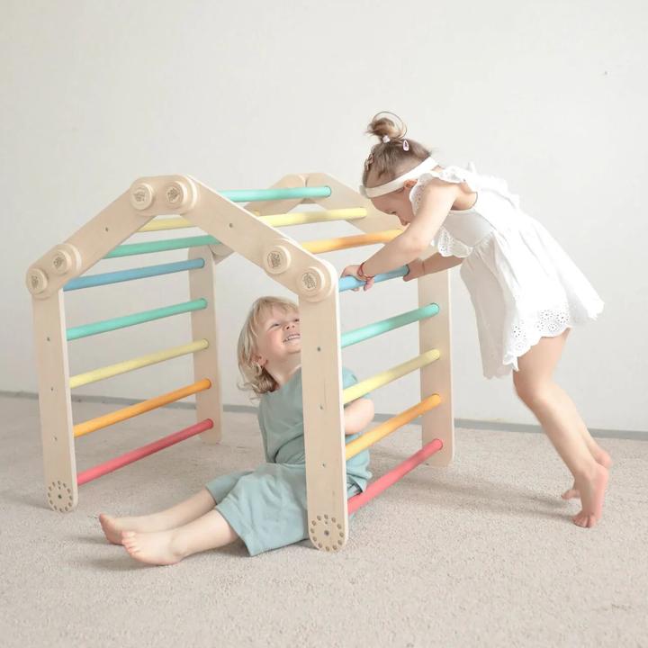 Produktbild Montessori Flexi-Klettergerüst - Set M mit Rutsche - Hell - ® Sport&Gym