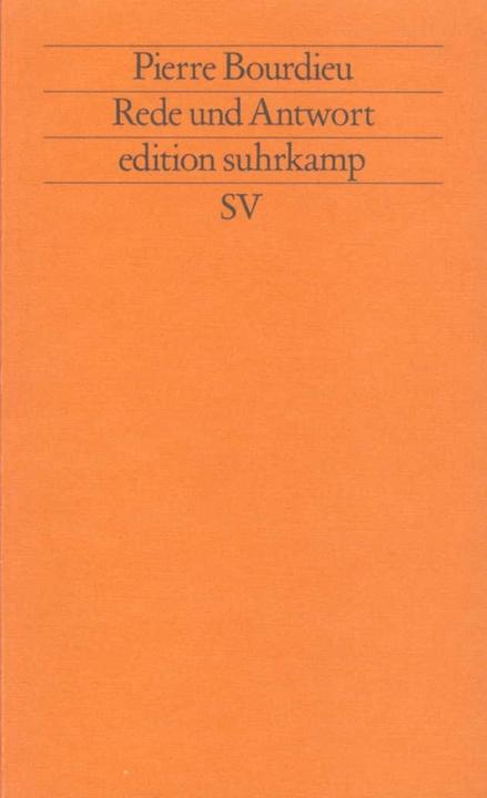 Produktbild Rede und Antwort (Deutsch, Pierre Bourdieu, 1992)