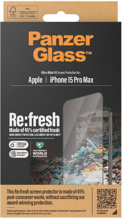Immagine prodotto PanzerGlass Re:fresh (1 Pezzo/i, Apple iPhone 15 Pro Max)
