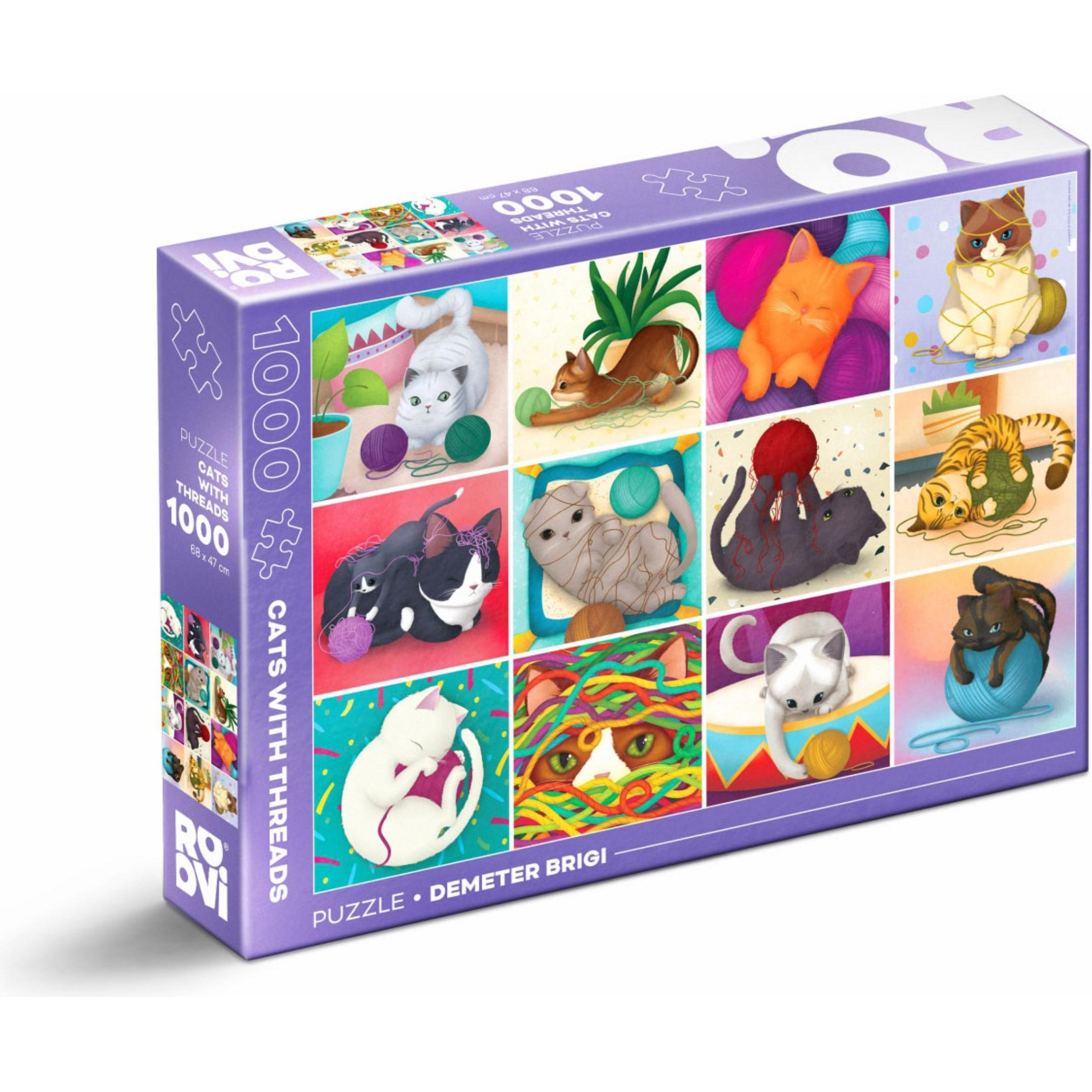 D-Toys Puzzle 1000 pieces - Demeter Brigi - Cats with Threads (1000 Teile)