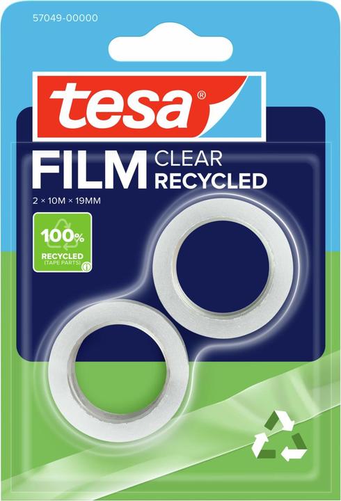 Produktbild tesa 2x tesafilm ECO & CLEAR, lösungsmittelfrei und alterungsbeständig (19 mm)