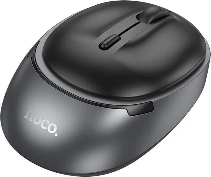 Actual product image Hoco Headphone with microphone computer wireless mouse 2,4G 1600 dpi GM34 black metal gray (Wireless)
