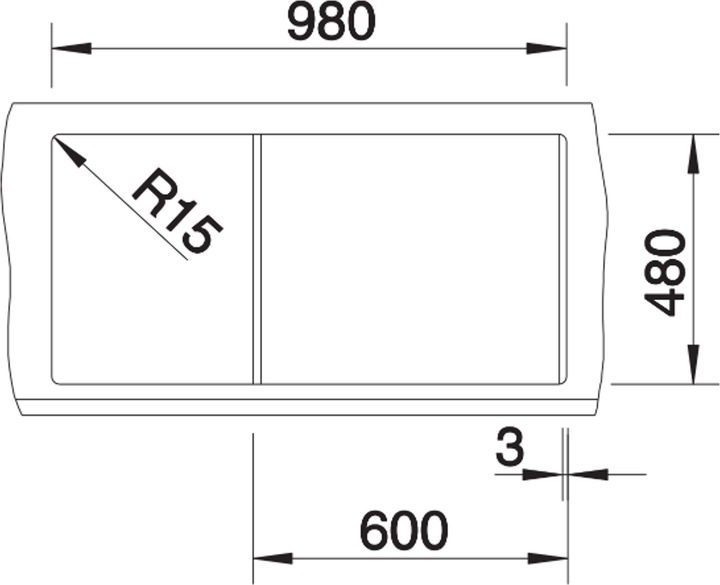 Actual product image Blanco Metra 6 S (Top-mounted sink, 100 cm, 50 cm)